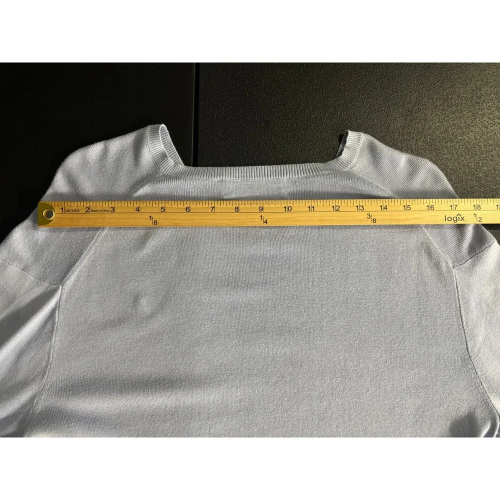Polo Ralph Lauren Mens V-Neck Sweater Light Blue Pima Cotton Yellow Pony Size M